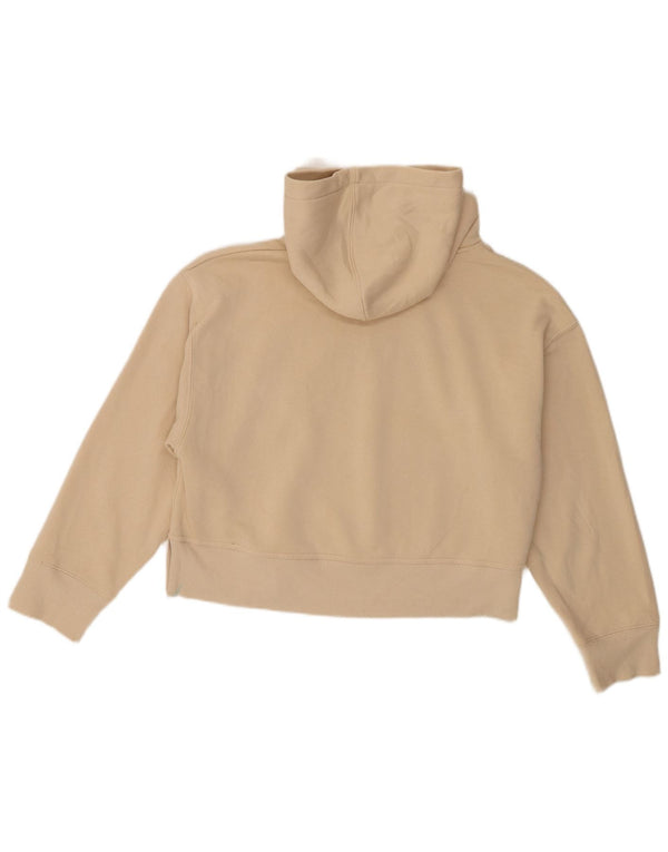 Zara Pull à capuche surdimensionné pour femme UK 14 Coton beige moyen