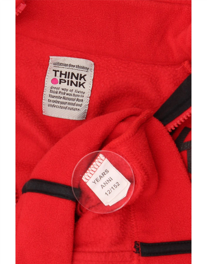 Think Pink Veste Polaire Graphique Fille 11-12 ans Rouge Polyester