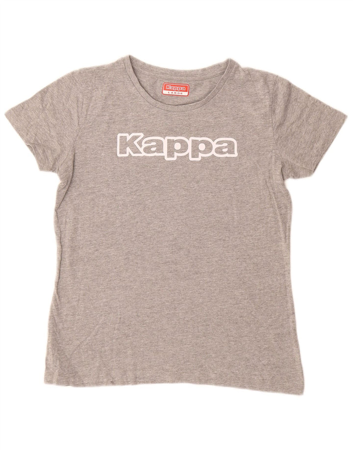 KAPPA T-shirt graphique pour femme UK 14 Large Gris