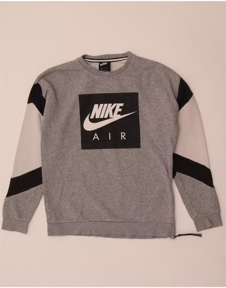 Nike Sweat-shirt graphique pour homme en coton color block Gris Taille S