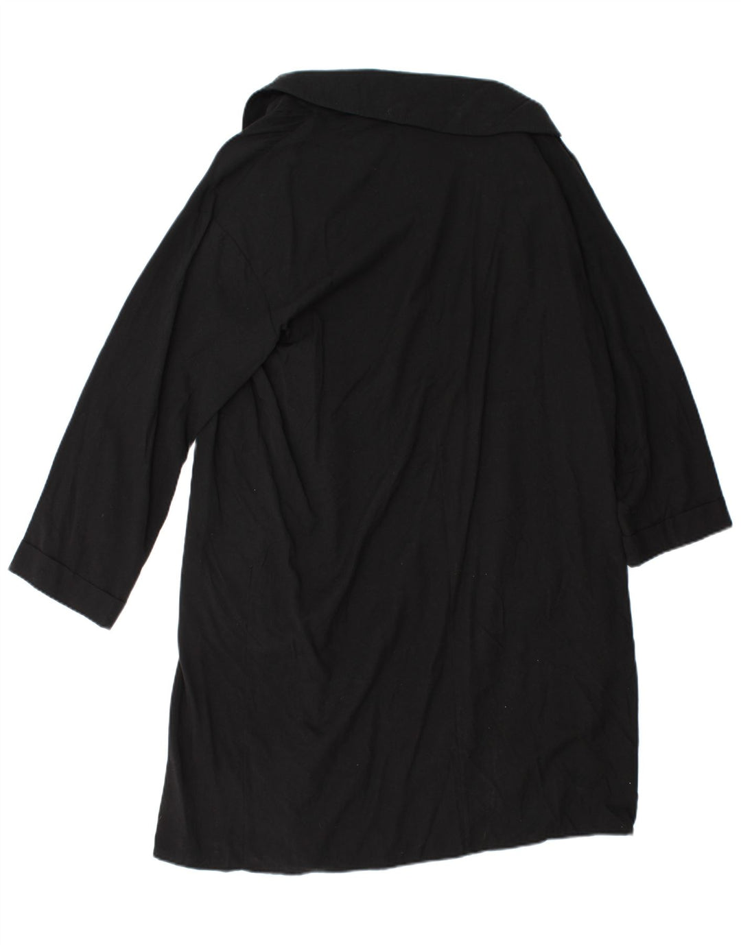 Zara Womens Open Overcoat UK 14 Moyen Noir Lyocell