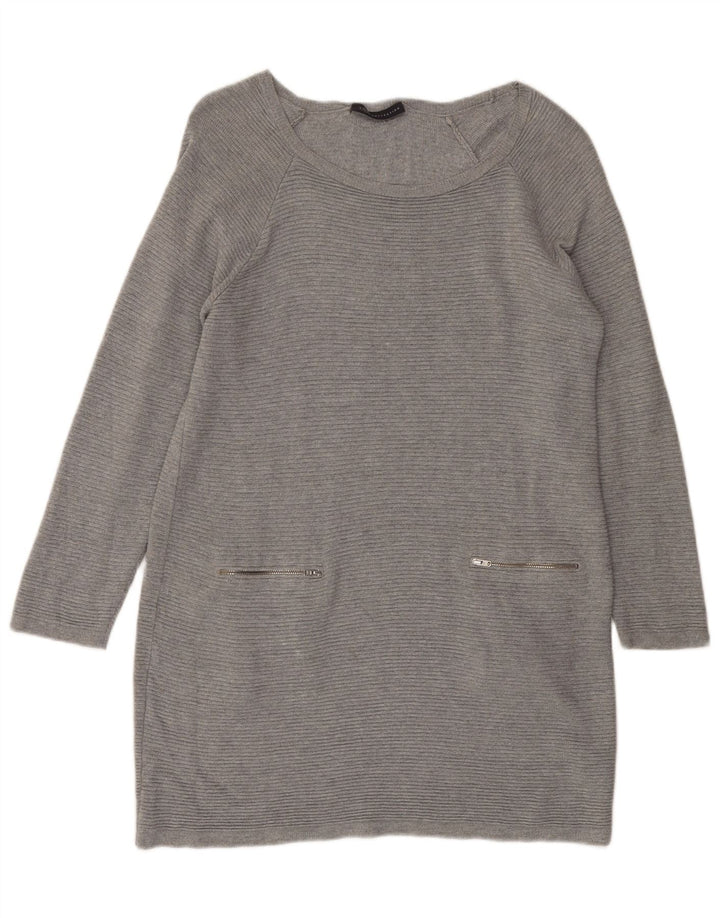 Marks & Spencer Robe pull surdimensionnée pour femme UK 10 Small Gris Viscose