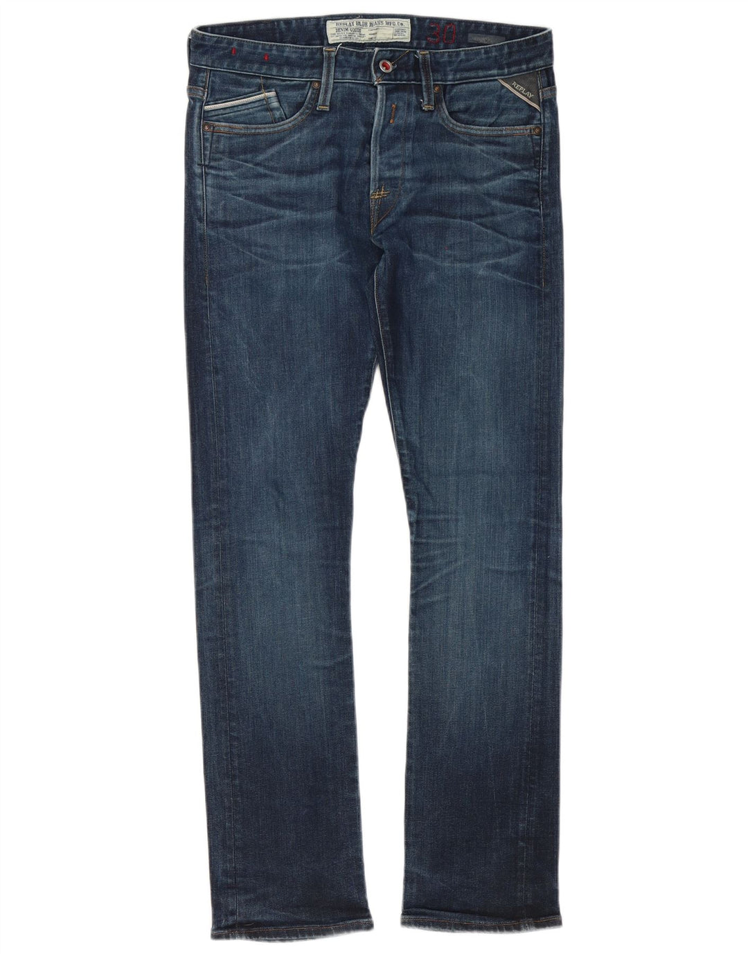 Replay Jean Slim Homme W30 L32 Bleu Coton