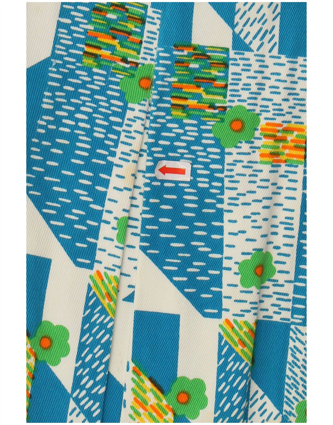 VINTAGE Jupe trapèze femme IT 48 XL W38 Bleu Géométrique