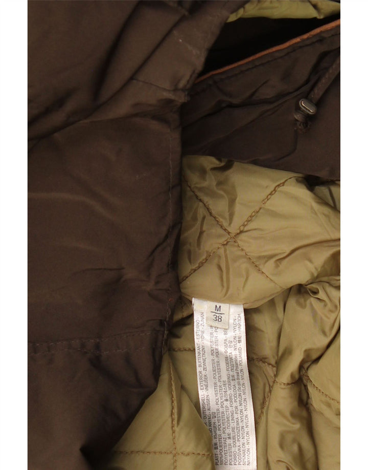 MASSIMO DUTTI Veste coupe-vent à capuche pour femme UK 14 Coton kaki moyen