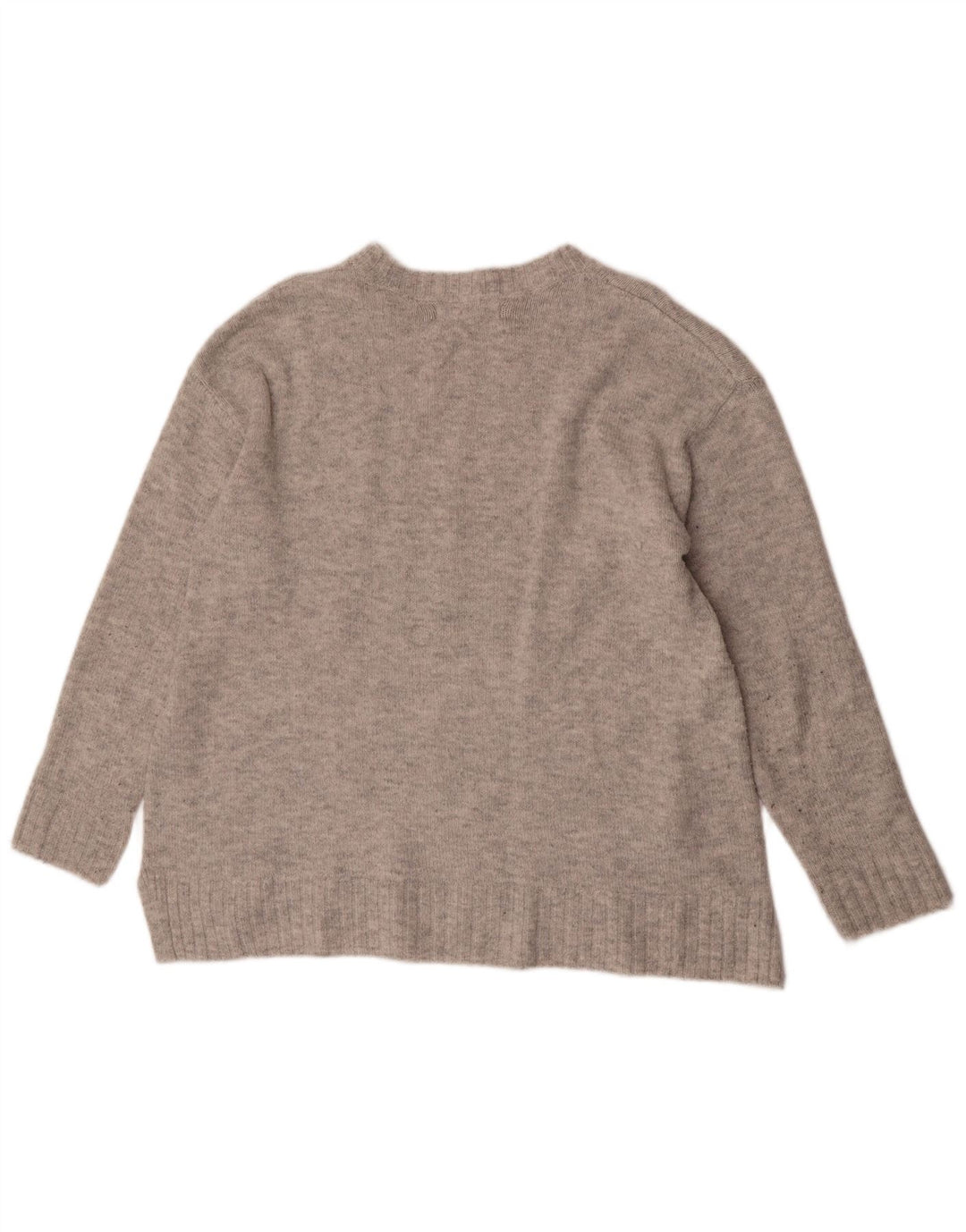 Marks & Spencer Pull à col rond pour femme UK 14 Acrylique gris moyen