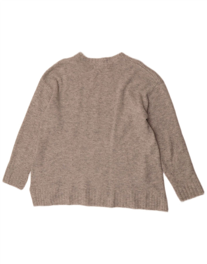 Marks & Spencer Pull à col rond pour femme UK 14 Acrylique gris moyen
