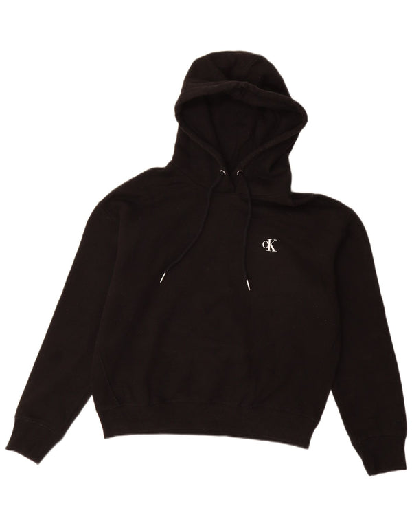 CALVIN KLEIN JEANS Pull à capuche pour femme UK 14 Coton noir moyen