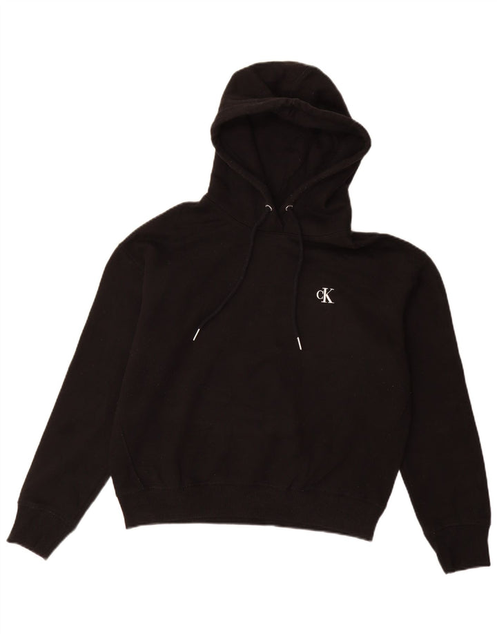CALVIN KLEIN JEANS Pull à capuche pour femme UK 14 Coton noir moyen