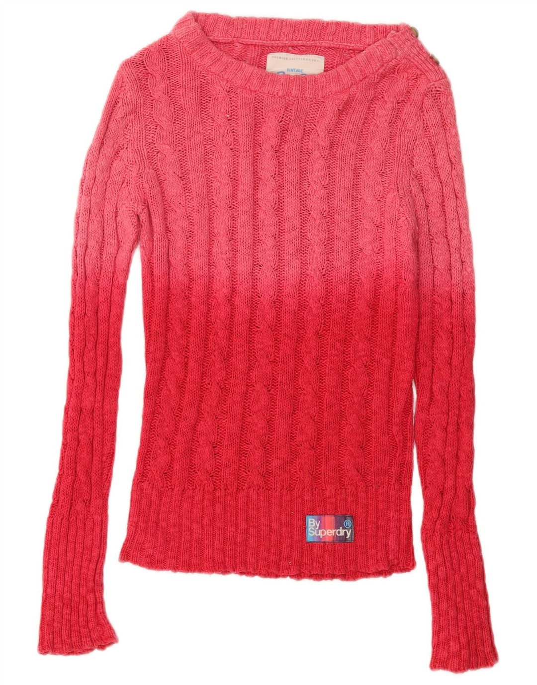 Superdry Pull ras du cou pour femme UK 6 XS en coton color block rose