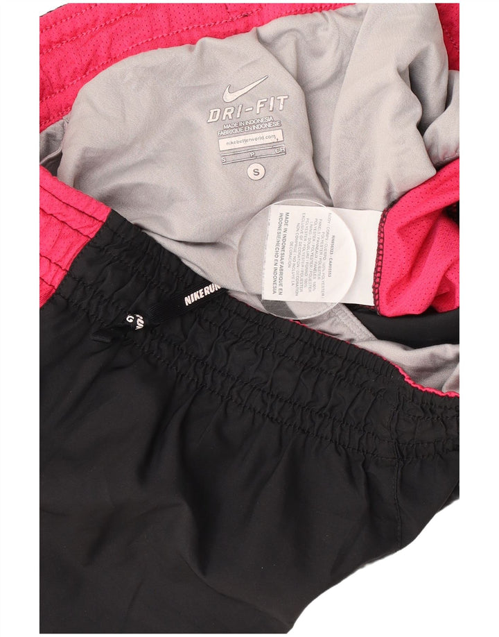 Nike Short de sport Dri Fit pour femme UK 10 Small Noir Colorblock Polyester