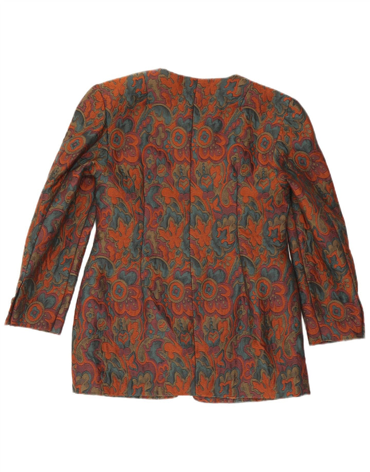 vintage Femmes 1 Bouton Blazer Veste UK 10 Petit Floral Multicolore