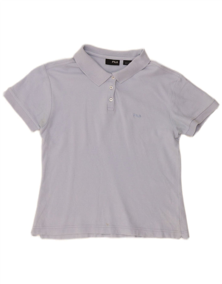 Fila Polo Femme UK 16 Large Bleu Coton