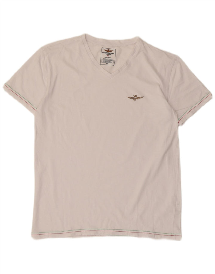 AERONAUTICA MILITARE T-Shirt Femme Top UK 18 XL Coton Blanc