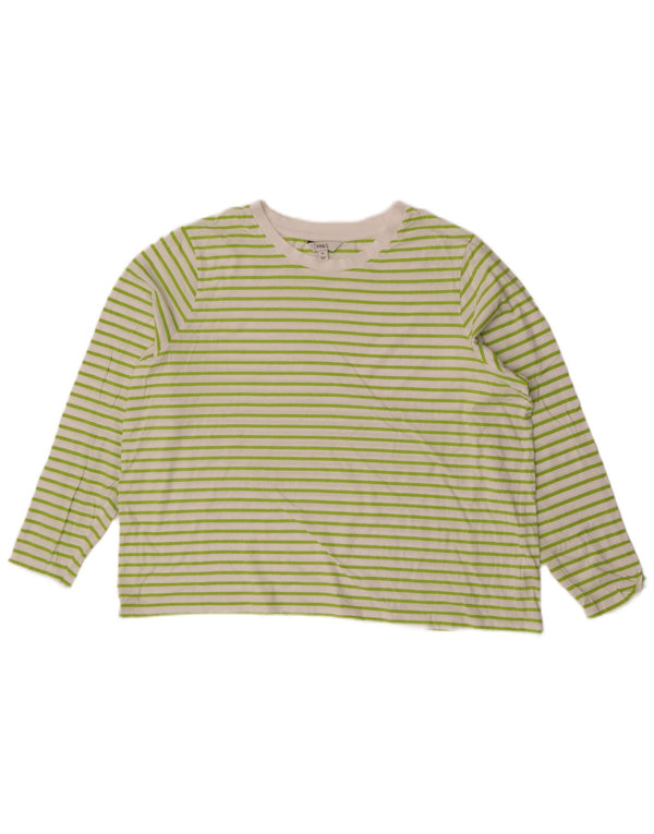 Marks & Spencer Haut à manches longues pour femme UK 20 2XL Coton rayé blanc