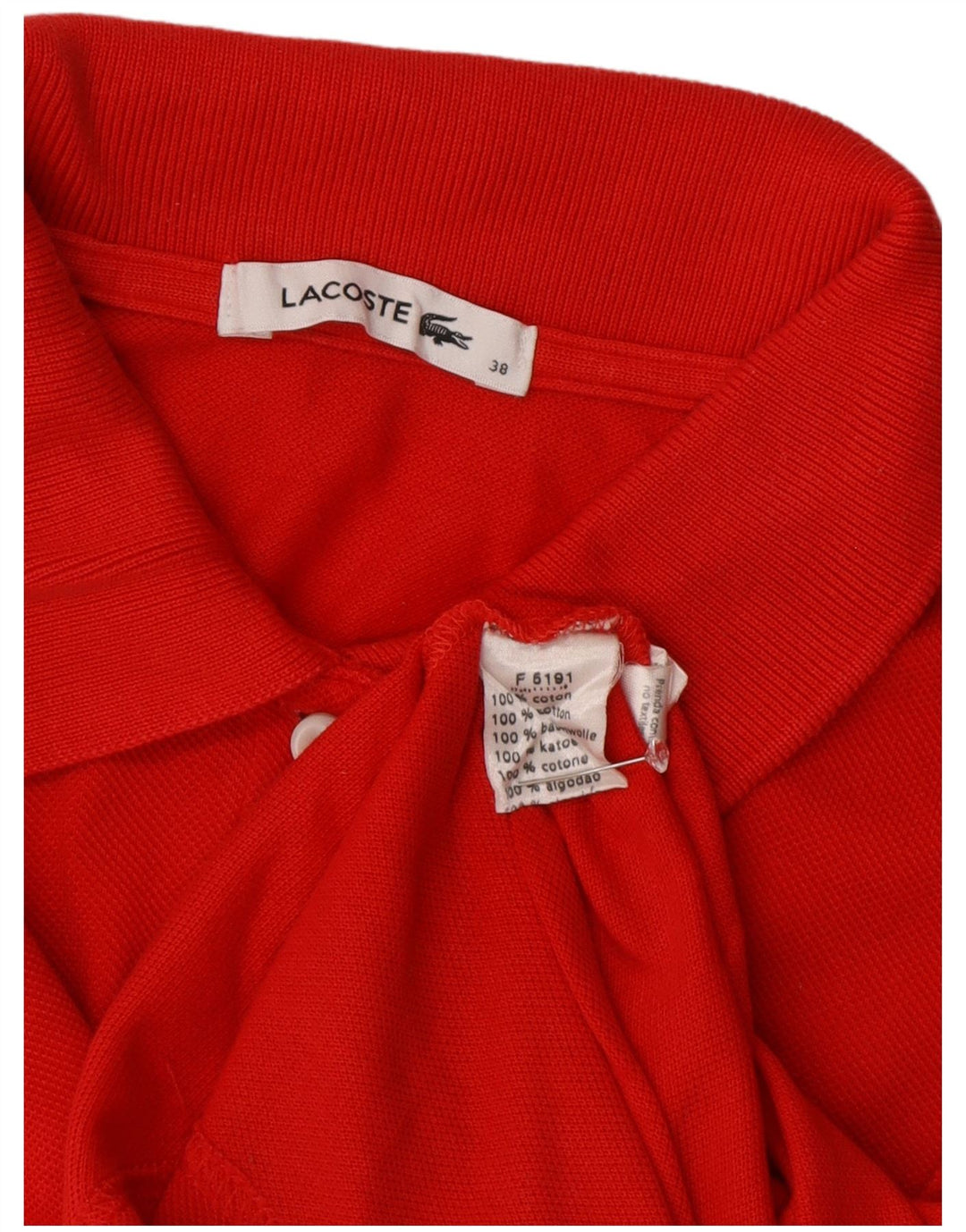LACOSTE Polo Femme Taille 38 Coton Rouge Moyen
