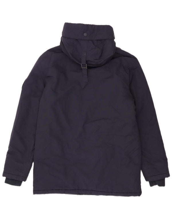 Superdry Veste Parka à Capuche Homme UK 40 Large Bleu Marine Nylon
