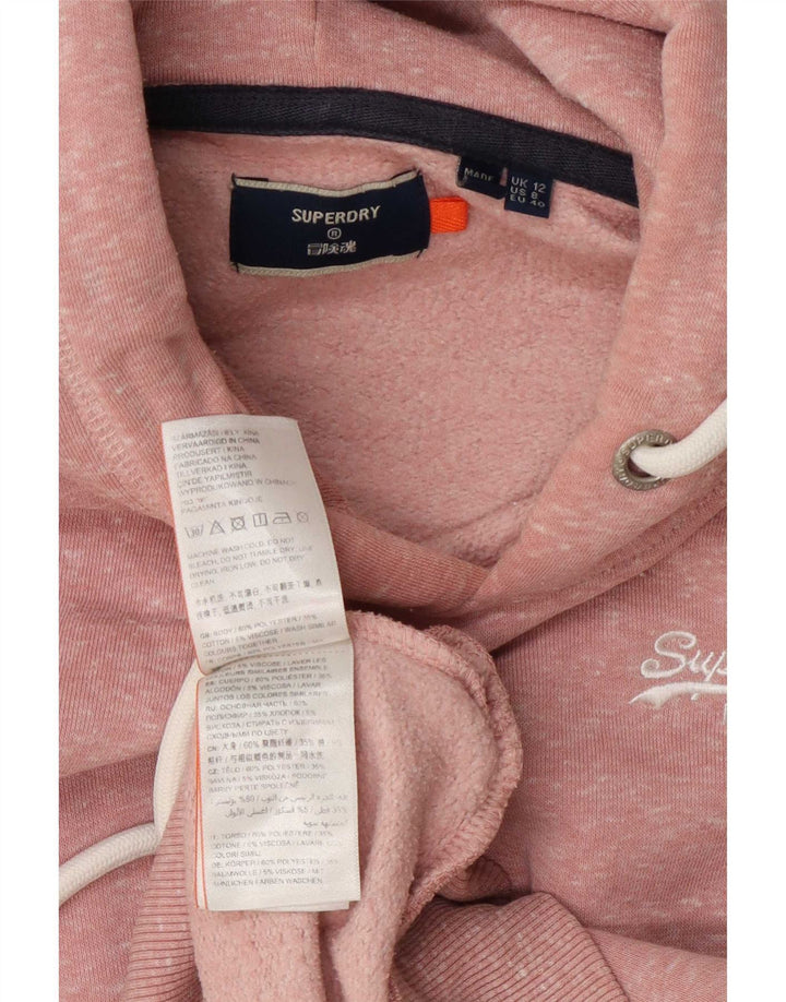 Superdry Pull à capuche pour femme UK 12 Polyester moucheté rose moyen