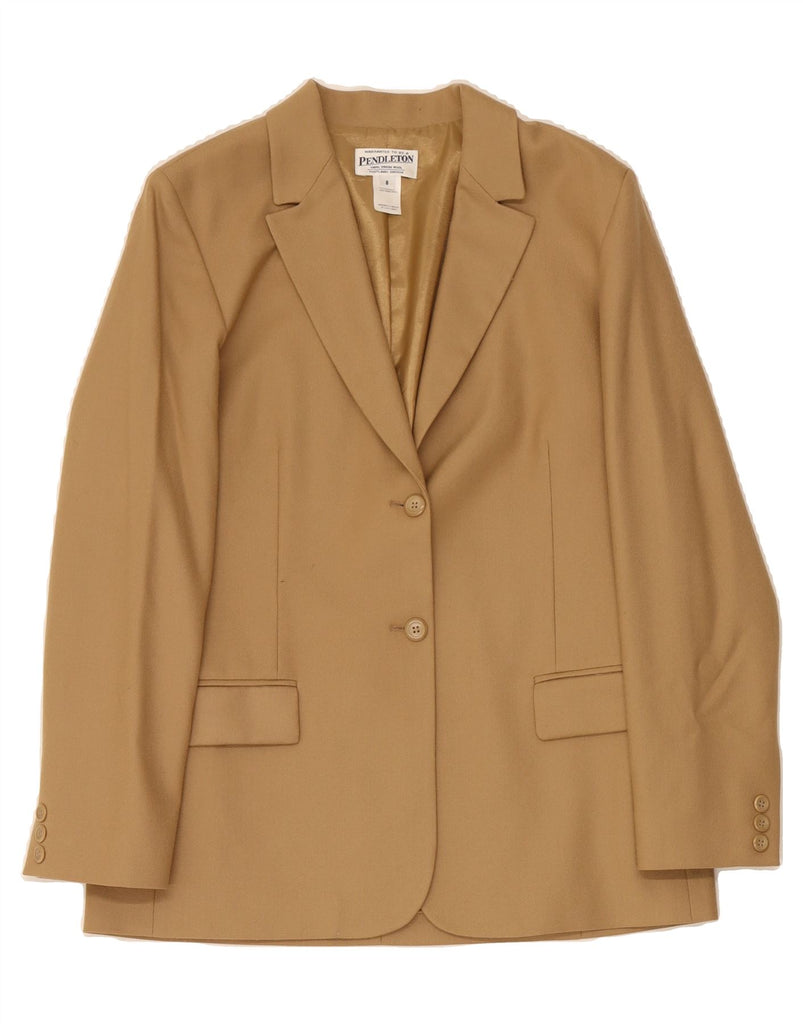 PENDLETON Womens Oversized 2 Button Blazer Jacket UK 8 Small  Beige Wool Vintage Pendleton and Second-Hand Pendleton from Messina Hembry 