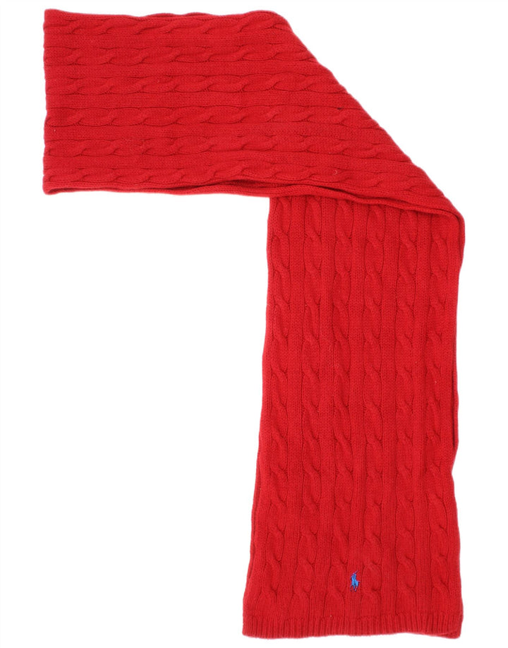 Ralph Lauren Écharpe rectangulaire en tricot pour homme Taille unique Rouge Coton