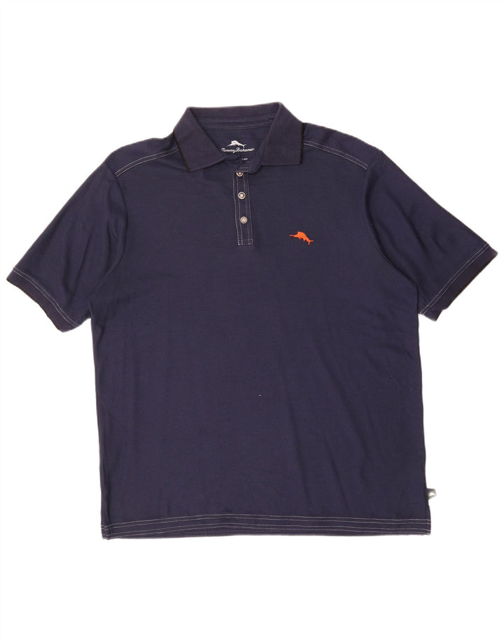 TOMMY BAHAMA Polo Homme Bleu Marine Moyen Coton