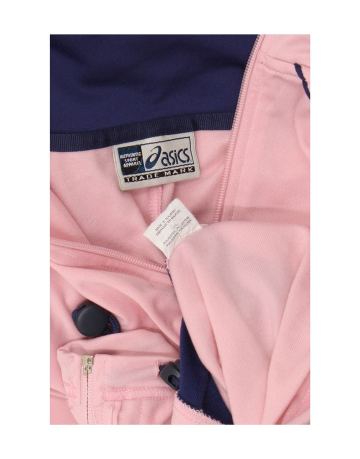 Asics Veste de survêtement à capuche pour femme UK 14 Rose moyen Colourblock