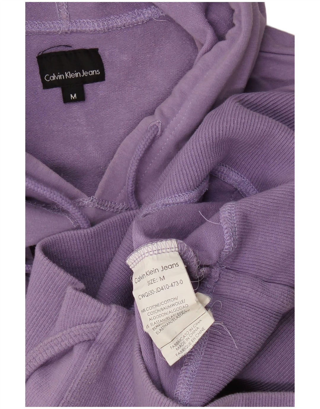 CALVIN KLEIN JEANS Pull à capuche graphique pour femme UK 12 Violet moyen