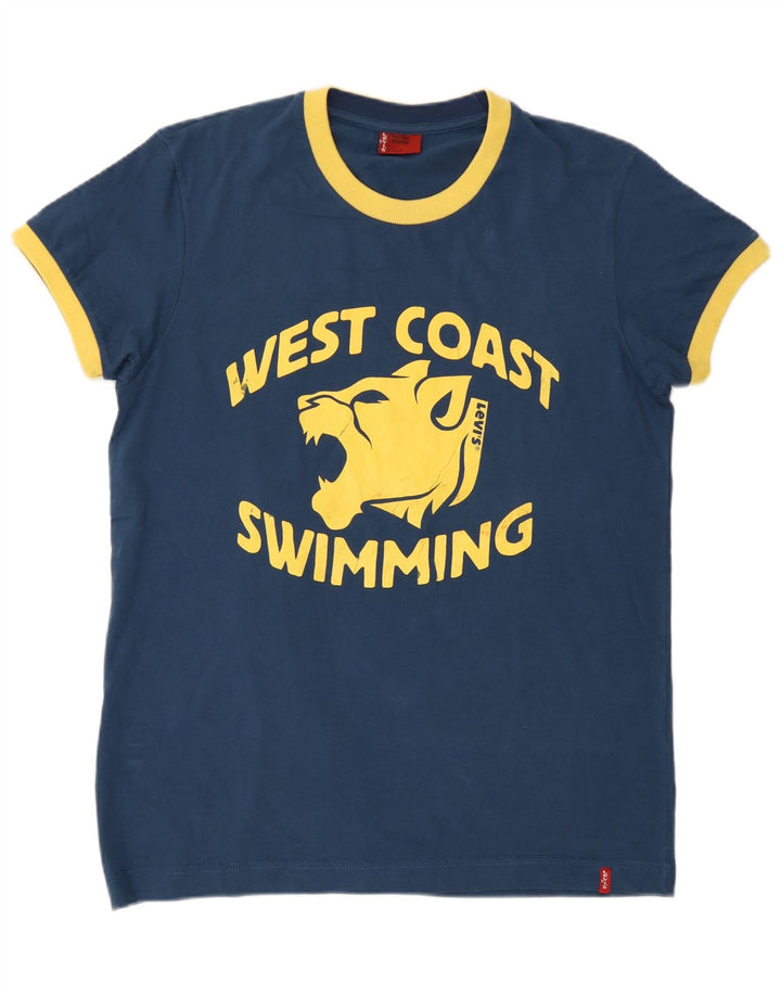 Levi's T-Shirt Graphique Homme Bleu Marine Moyen Coton