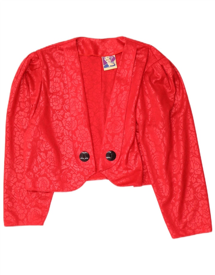 C&A Femme Boléro Top EU 38 Medium Rouge Floral Polyester