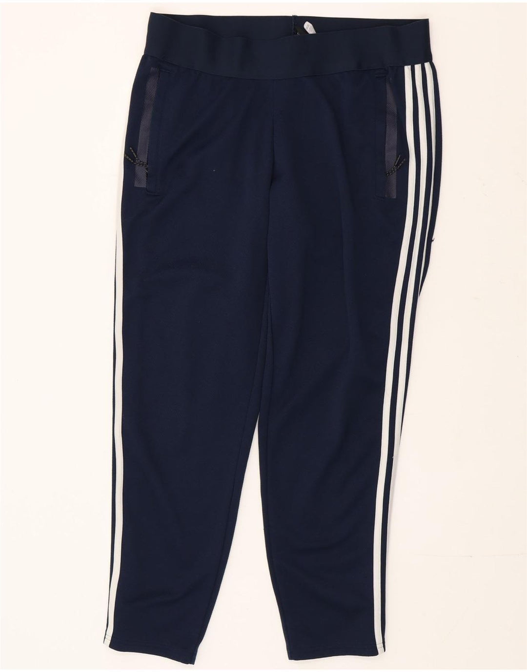 Adidas Pantalon de Survêtement Femme UK 16/18 Large Bleu Marine Polyester