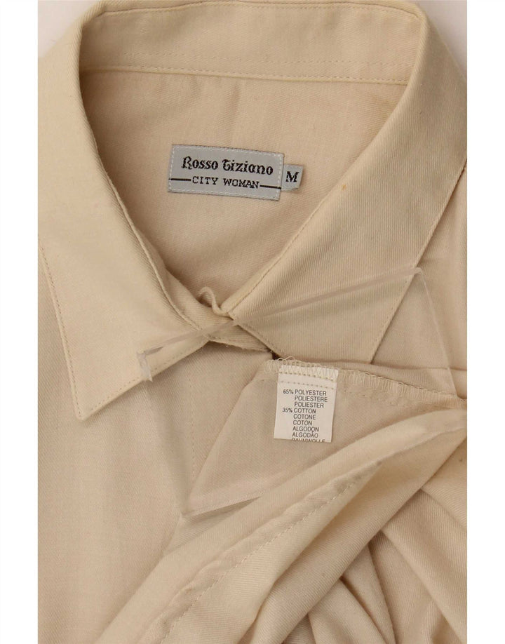 Chemise femme vintage UK 14 Medium Off White Polyester
