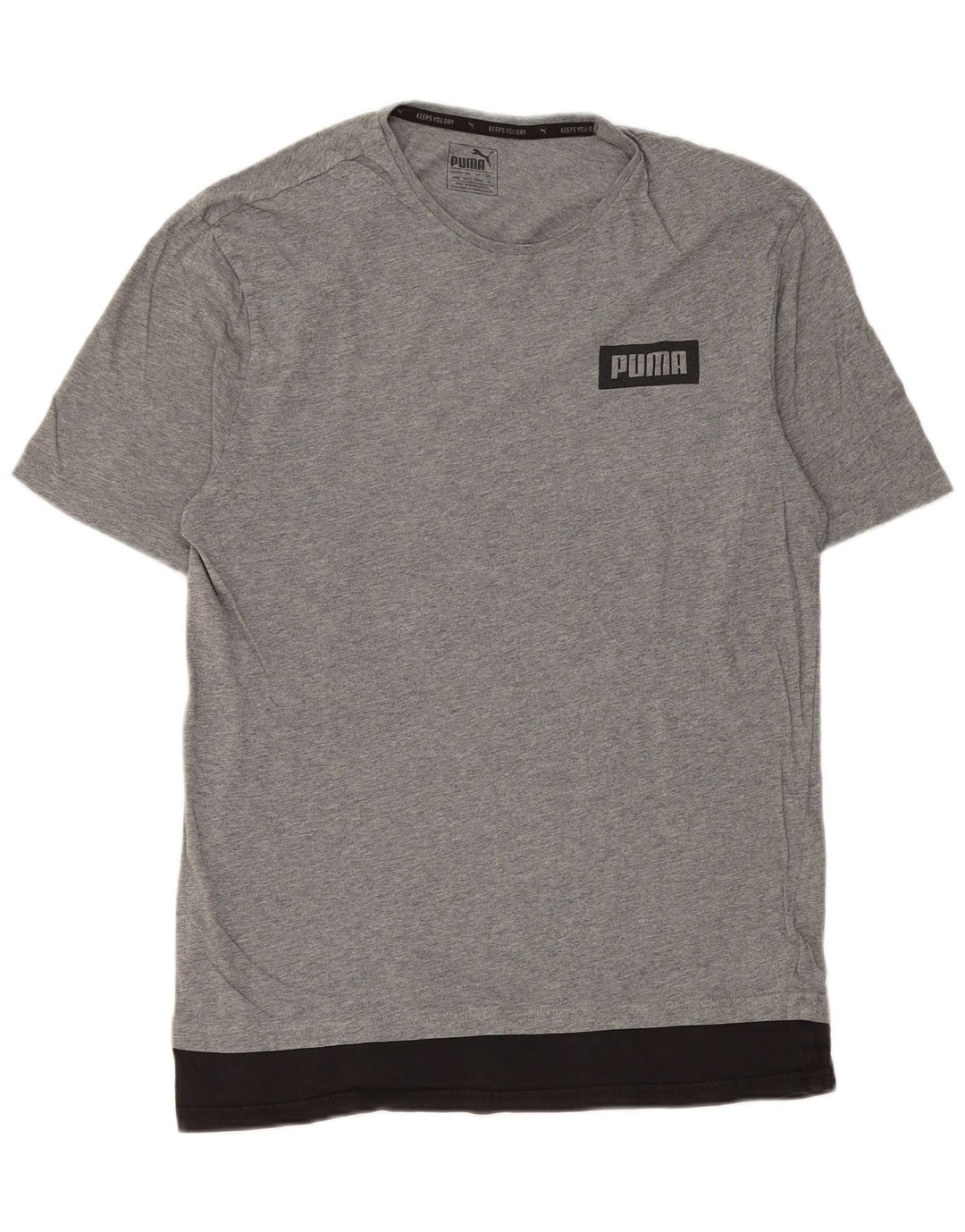 Puma Tee-Shirt Graphique Homme Gris Moyen Colourblock Cotton