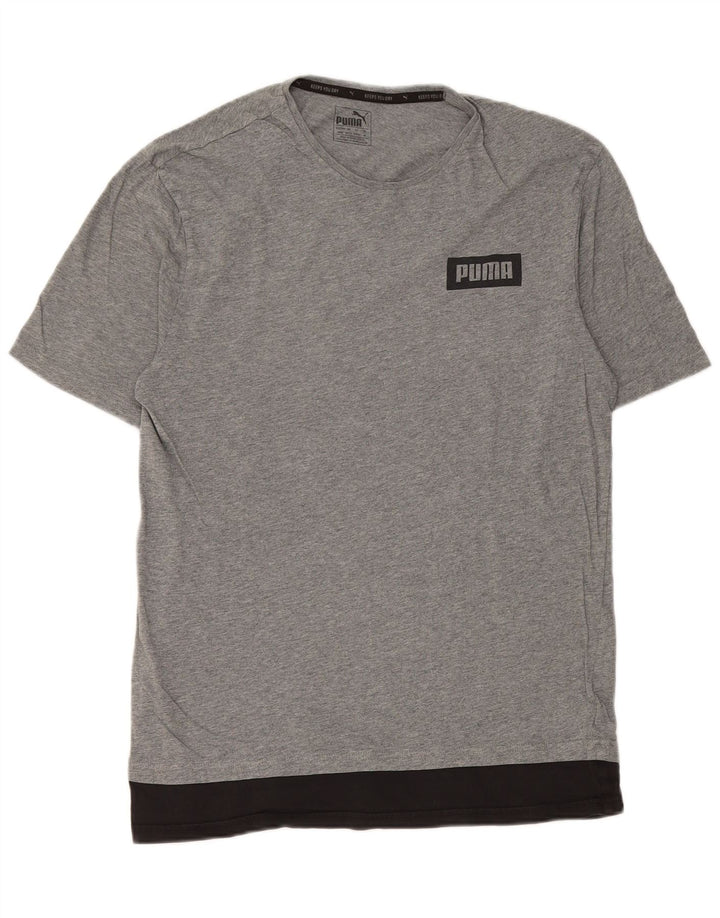 Puma Tee-Shirt Graphique Homme Gris Moyen Colourblock Cotton
