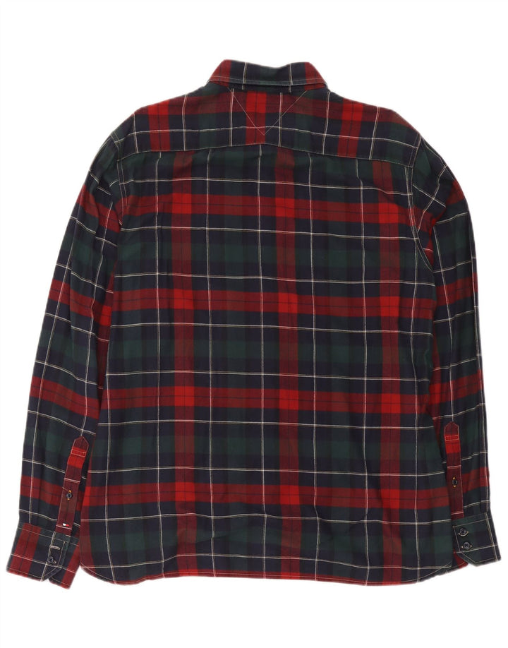 Tommy Hilfiger Chemise en flanelle pour homme en coton à carreaux rouges
