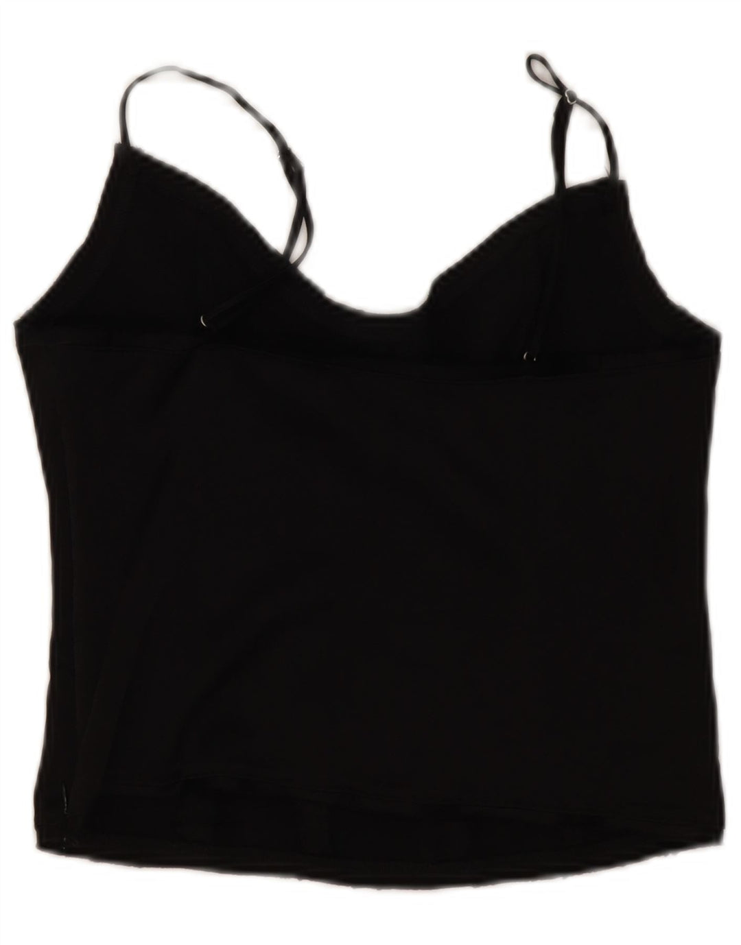 Zara Femme Crop Cami Top UK 12 Medium Noir Viscose