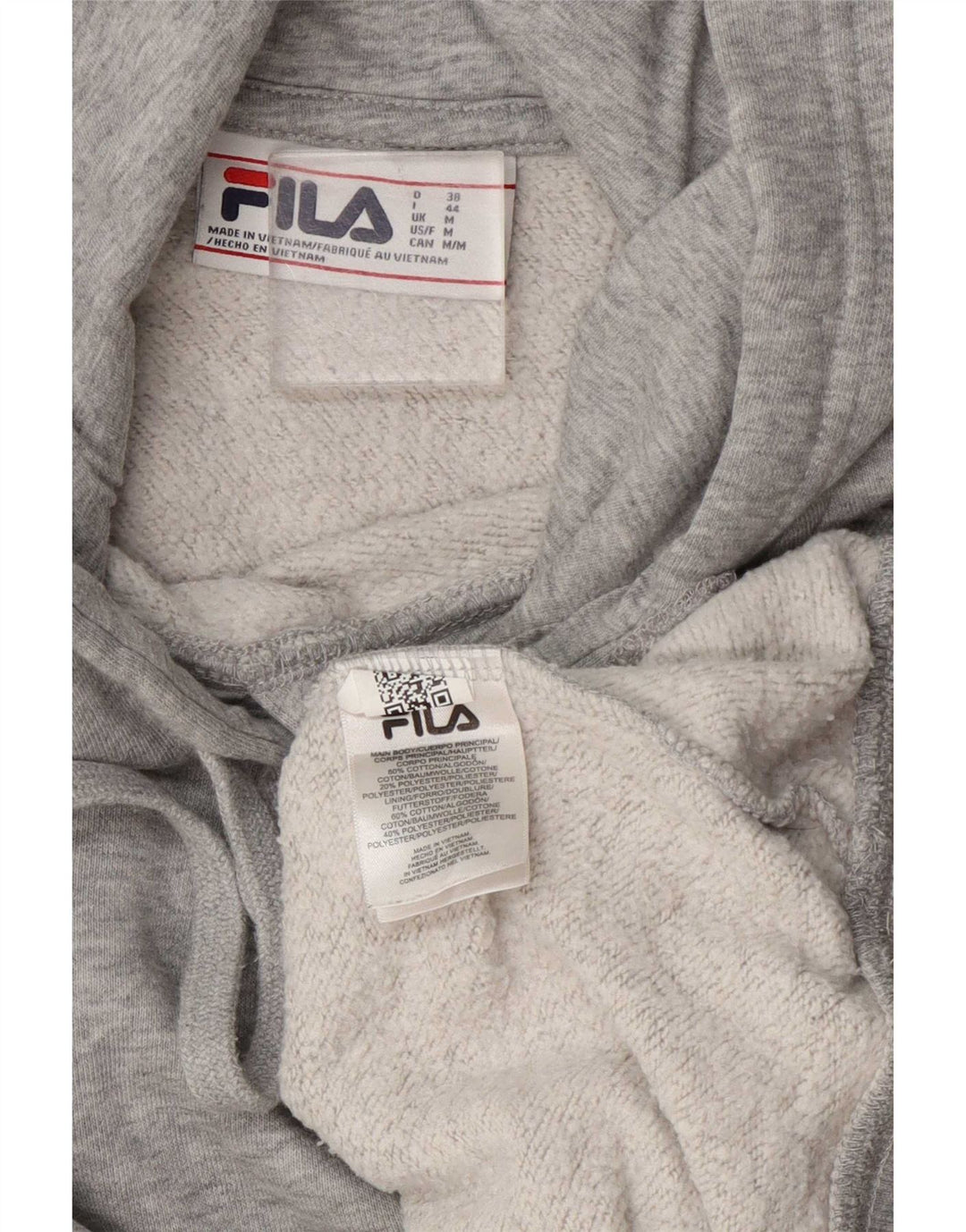 Fila Pull à capuche pour femme UK 14 Gris moyen Coton