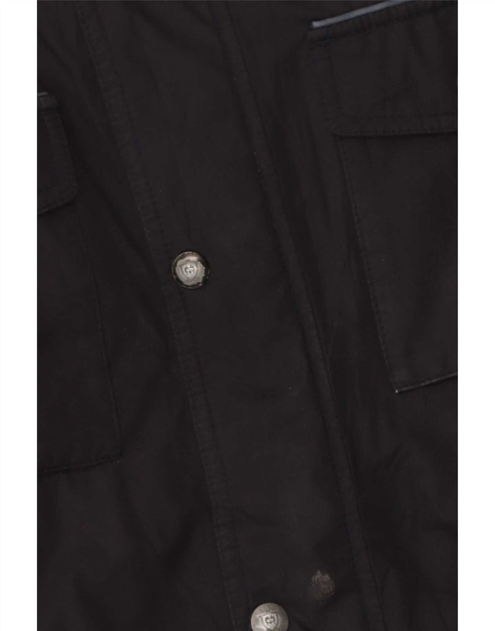 Massimo Dutti Manteau coupe-vent à capuche pour homme UK 40 Large Bleu marine