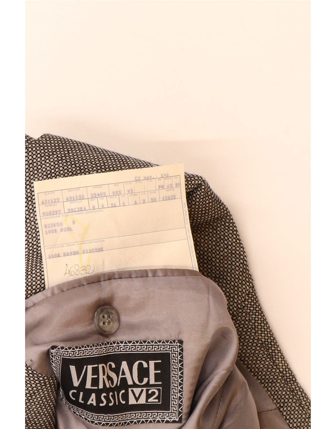 VERSACE Veste blazer à 3 boutons pour homme UK 42 XL Gris Laine