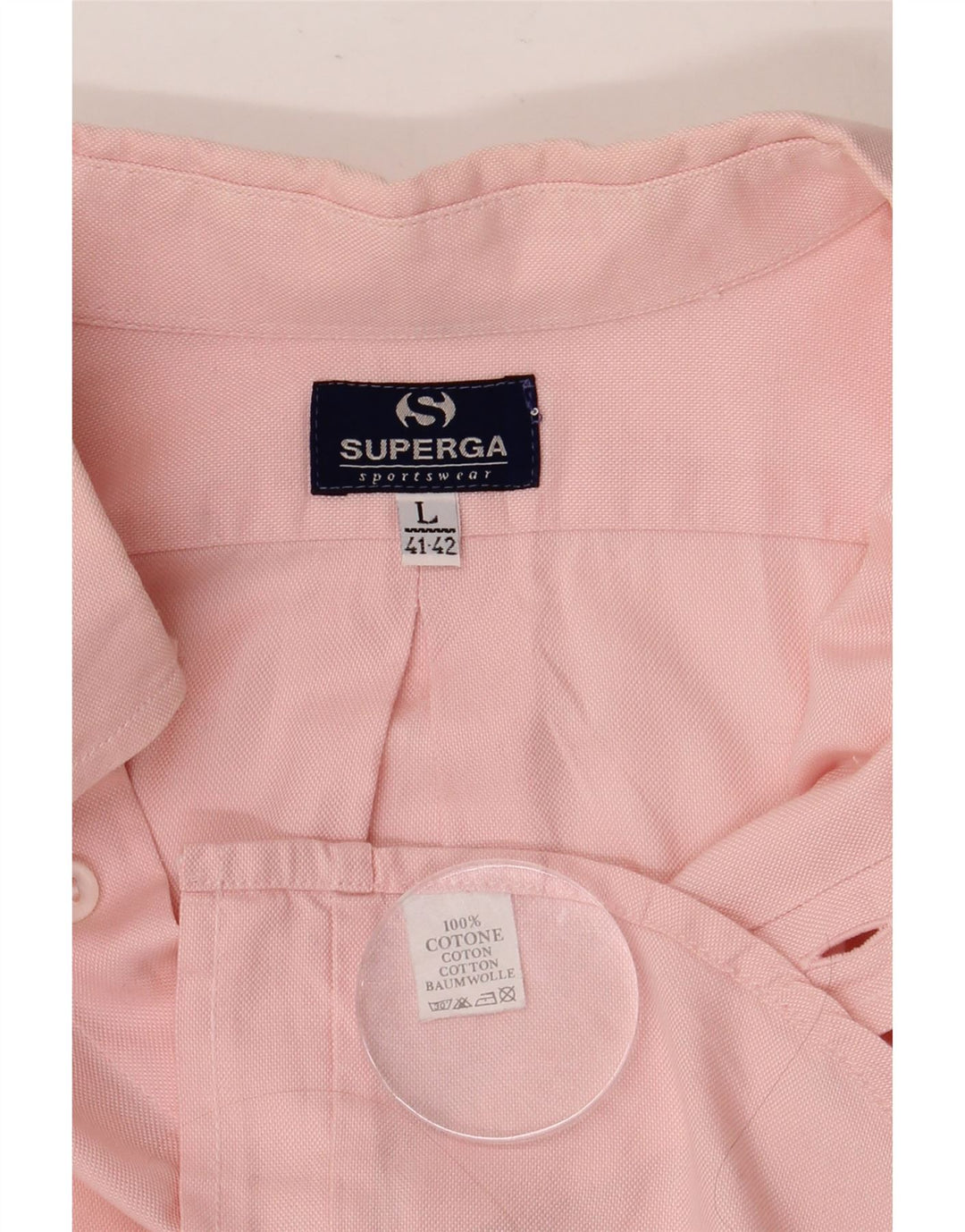 SUPERGA Chemise Homme Taille 41/42 Large Rose Coton