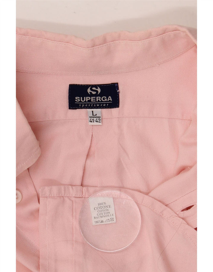 SUPERGA Chemise Homme Taille 41/42 Large Rose Coton