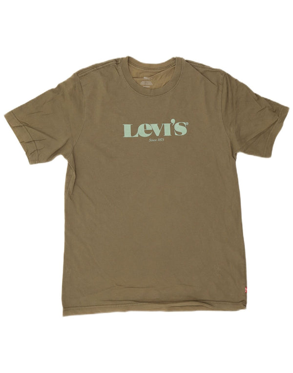 Levi's T-Shirt Relaxed Graphic Top XS Homme Kaki Coton