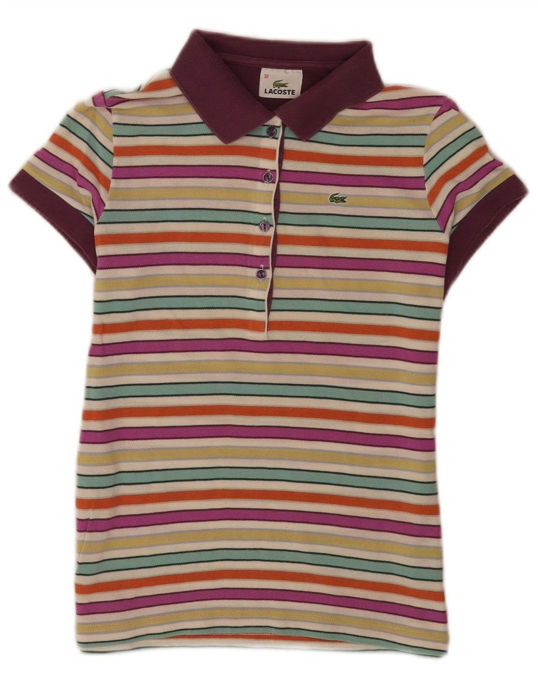 Lacoste Womens Regular Polo Taille 38 Moyen Multicolore Rayé