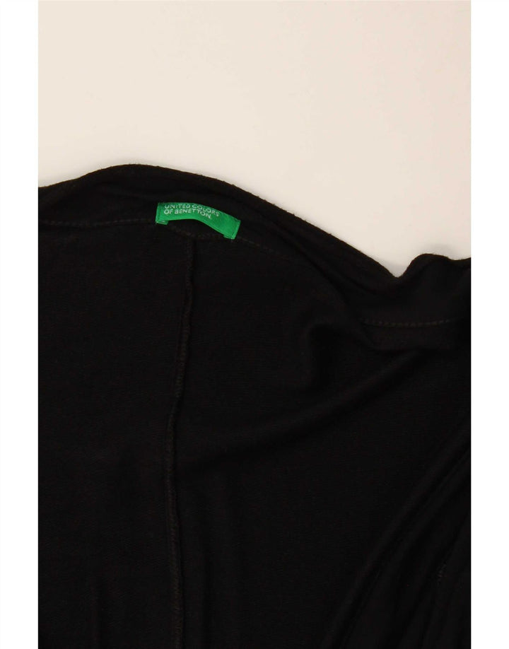 Benetton Pull Cardigan Asymétrique Femme UK 12 Medium Noir