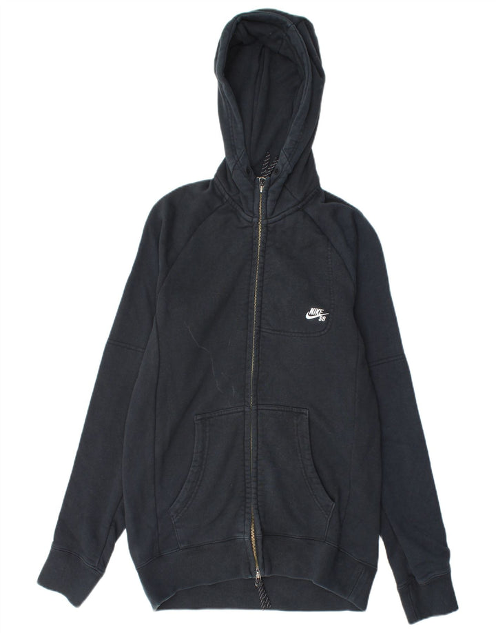 NIKE Pull à capuche zippé pour homme Petit coton noir