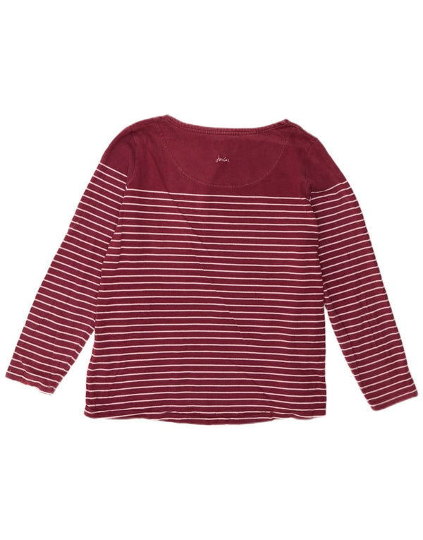 Joules Haut à manches longues pour femme UK 46 Large Coton rayé bordeaux