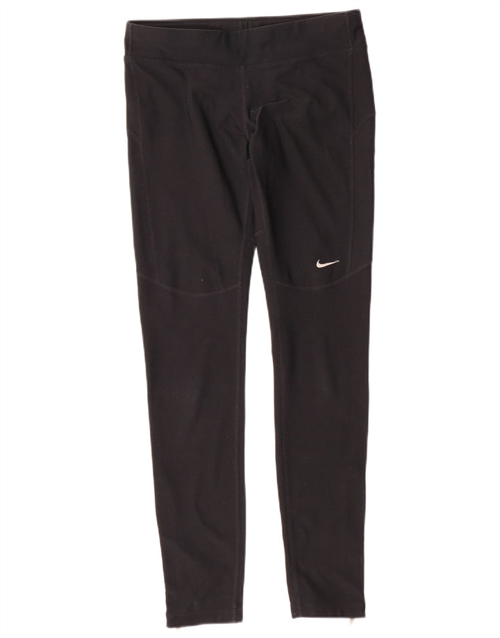 NIKE Leggings Femme UK 10 Petit Noir Polyester