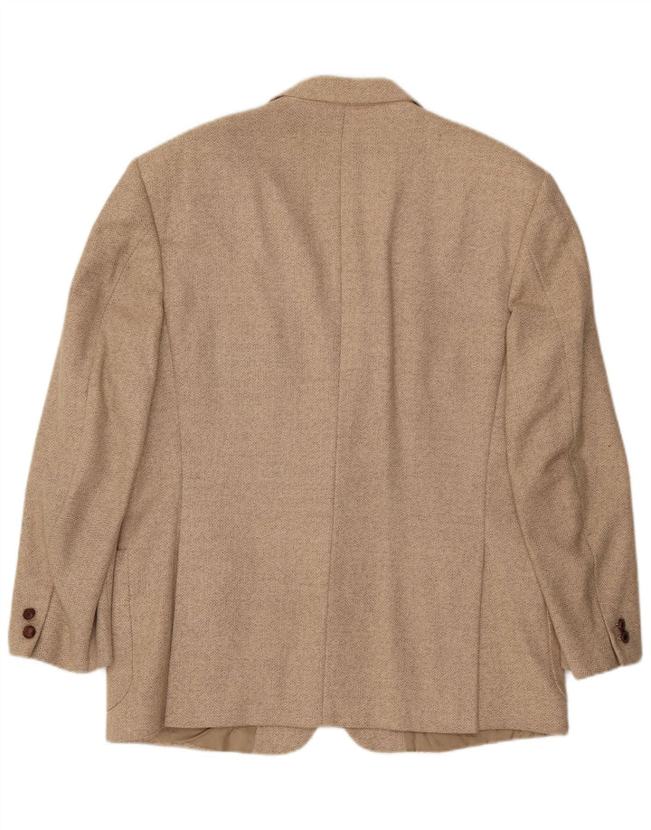 Daniel Hechter Veste Blazer 2 Boutons Homme IT 52 XL Laine à Chevrons Beige