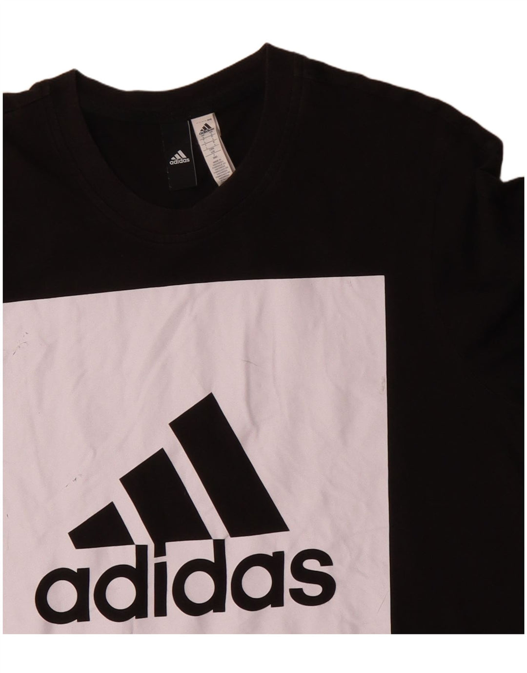 ADIDAS T-shirt graphique pour hommes, grand, en coton color block noir