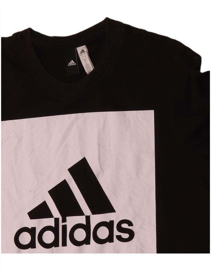 ADIDAS T-shirt graphique pour hommes, grand, en coton color block noir