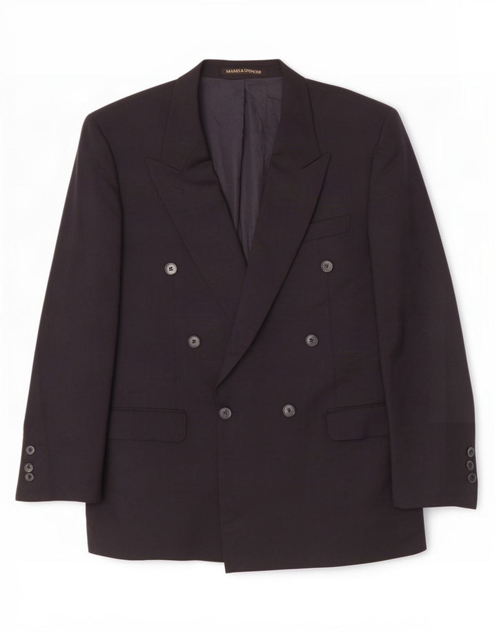 Marks & Spencer Veste blazer double boutonnage pour homme UK 40 Bleu marine moyen